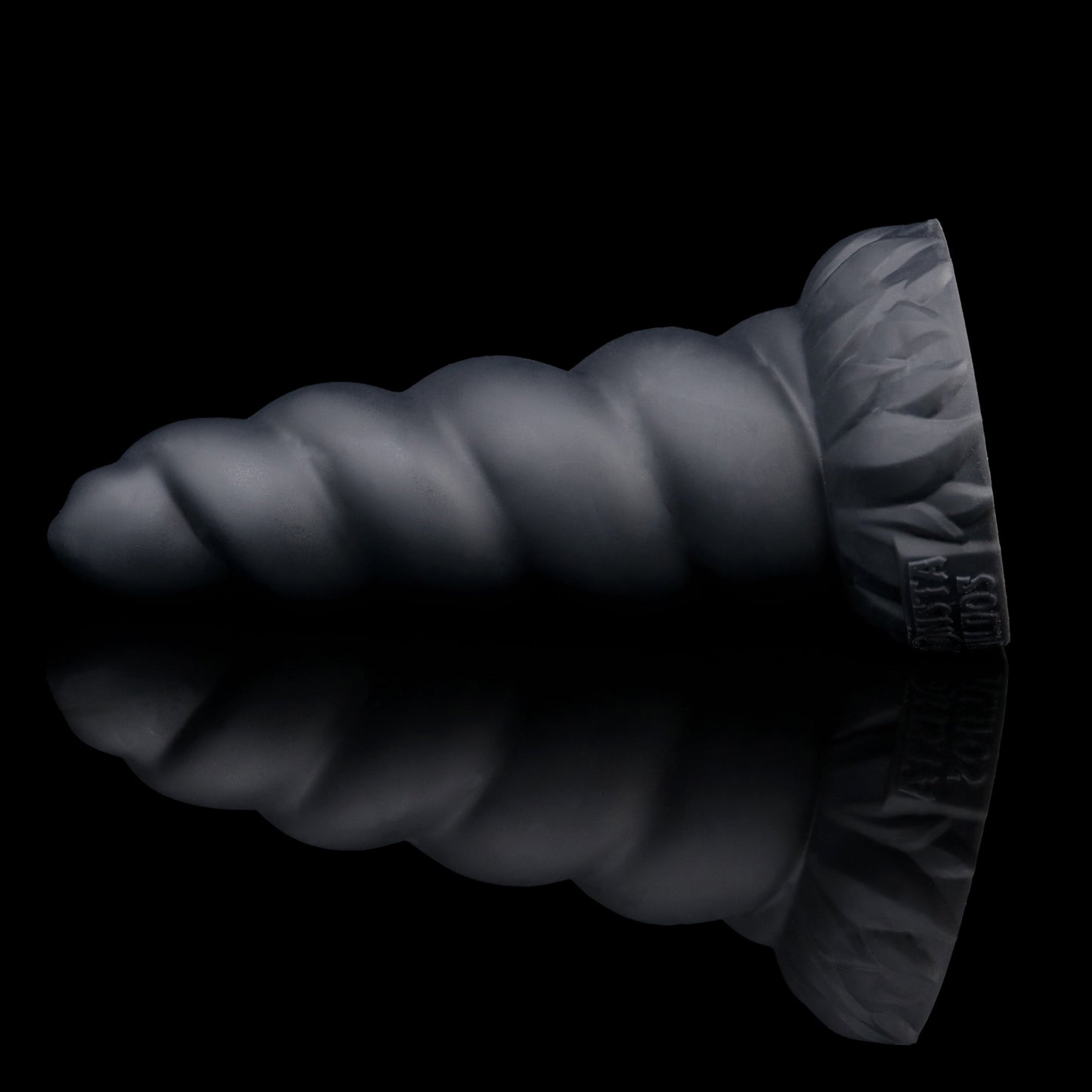 Alicorn the Unicorn dildo, Shadow colorway, rear angle with reflection