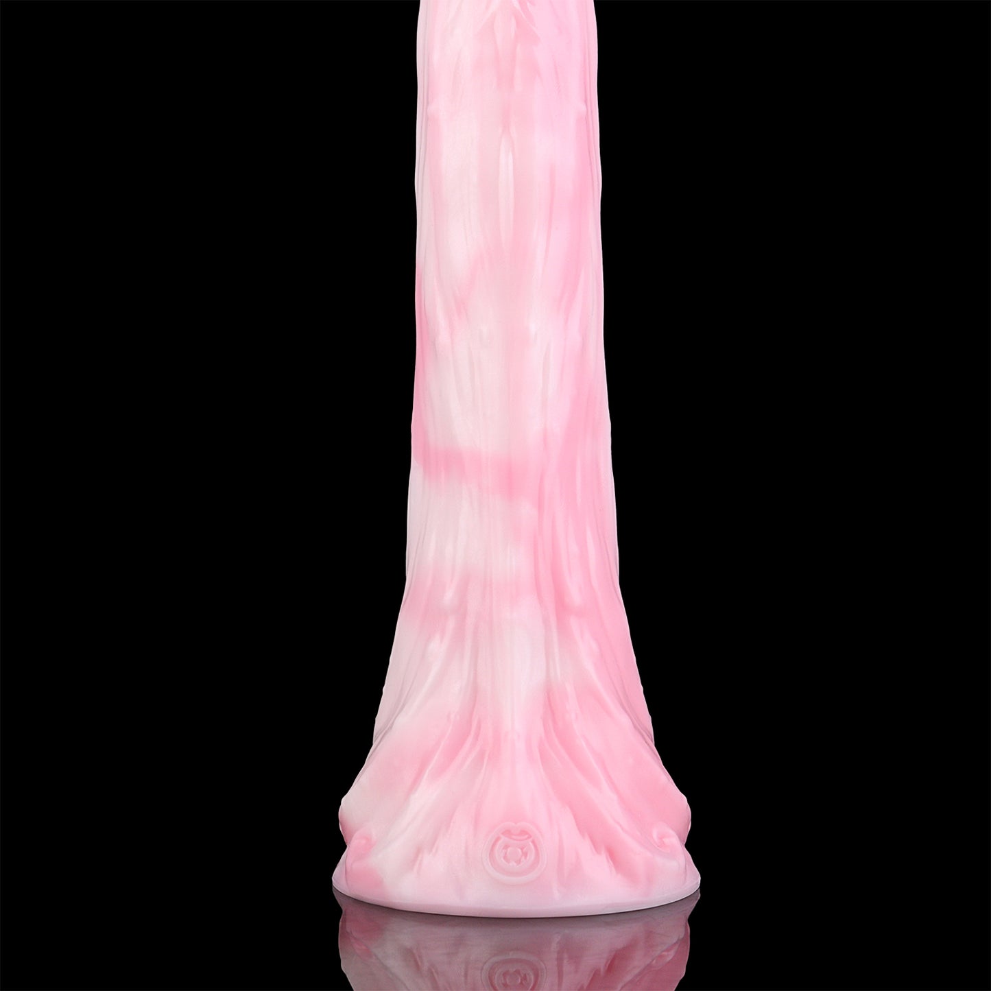 Coilor the Abyssal dildo, Fairy Floss colorway, close-up marbled shaft detail