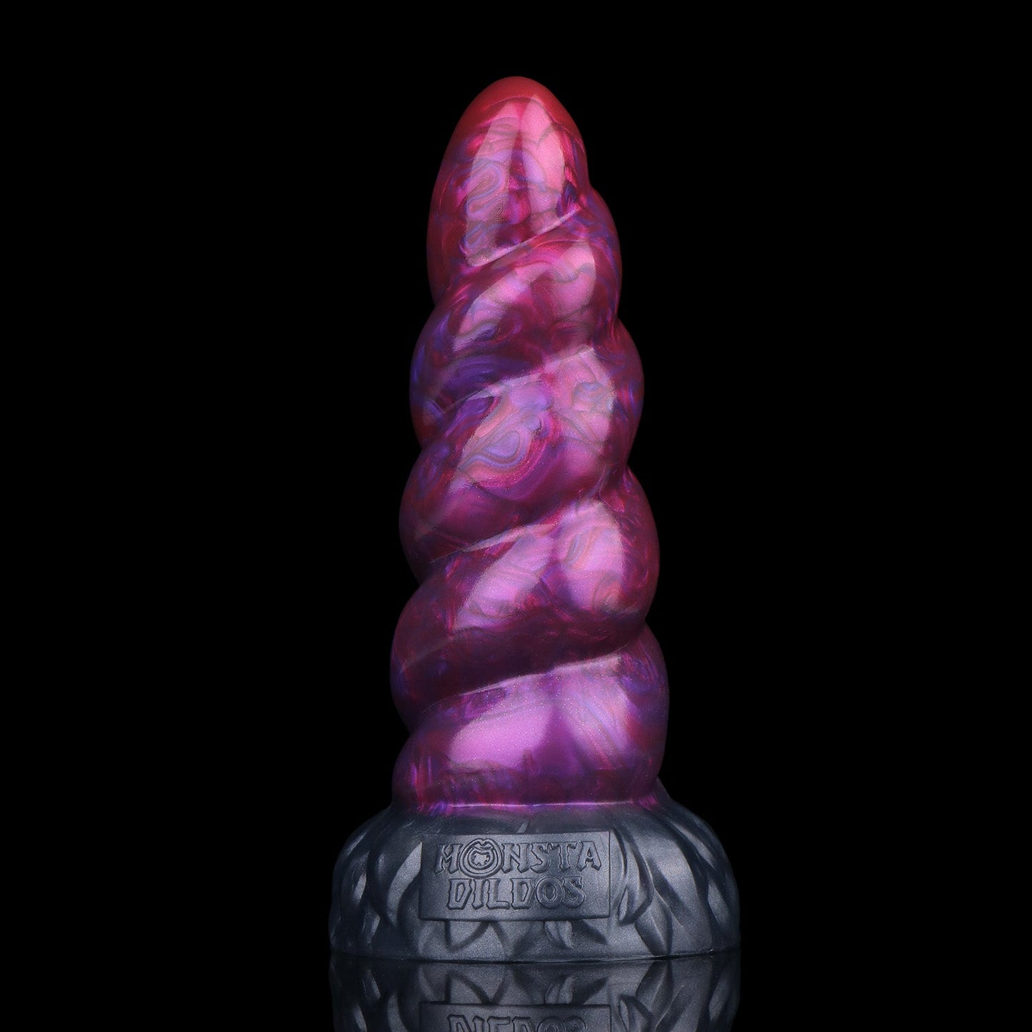 Alicorn the Unicorn dildo, Adrenaline colorway, close-up front view