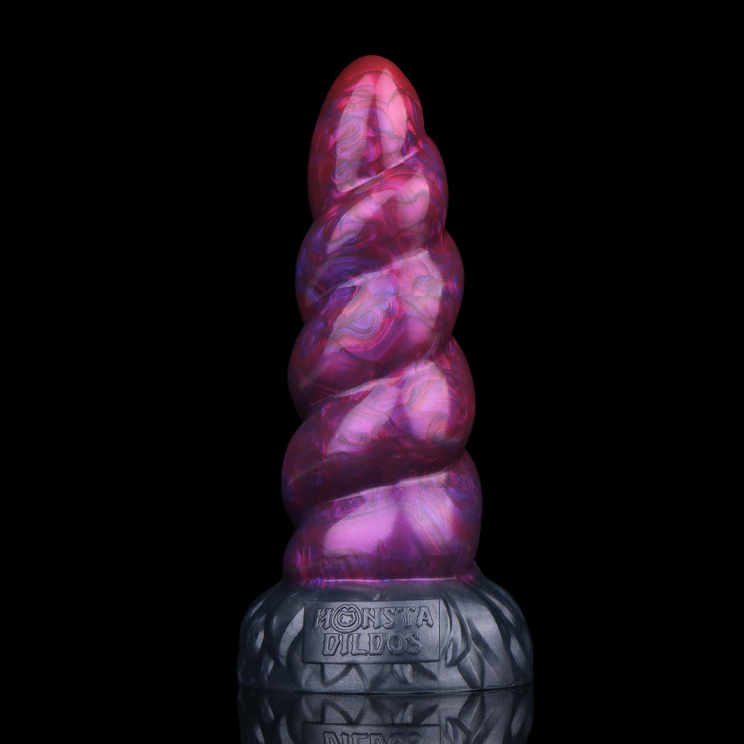 Alicorn the Unicorn dildo, Adrenaline colorway, close-up front view