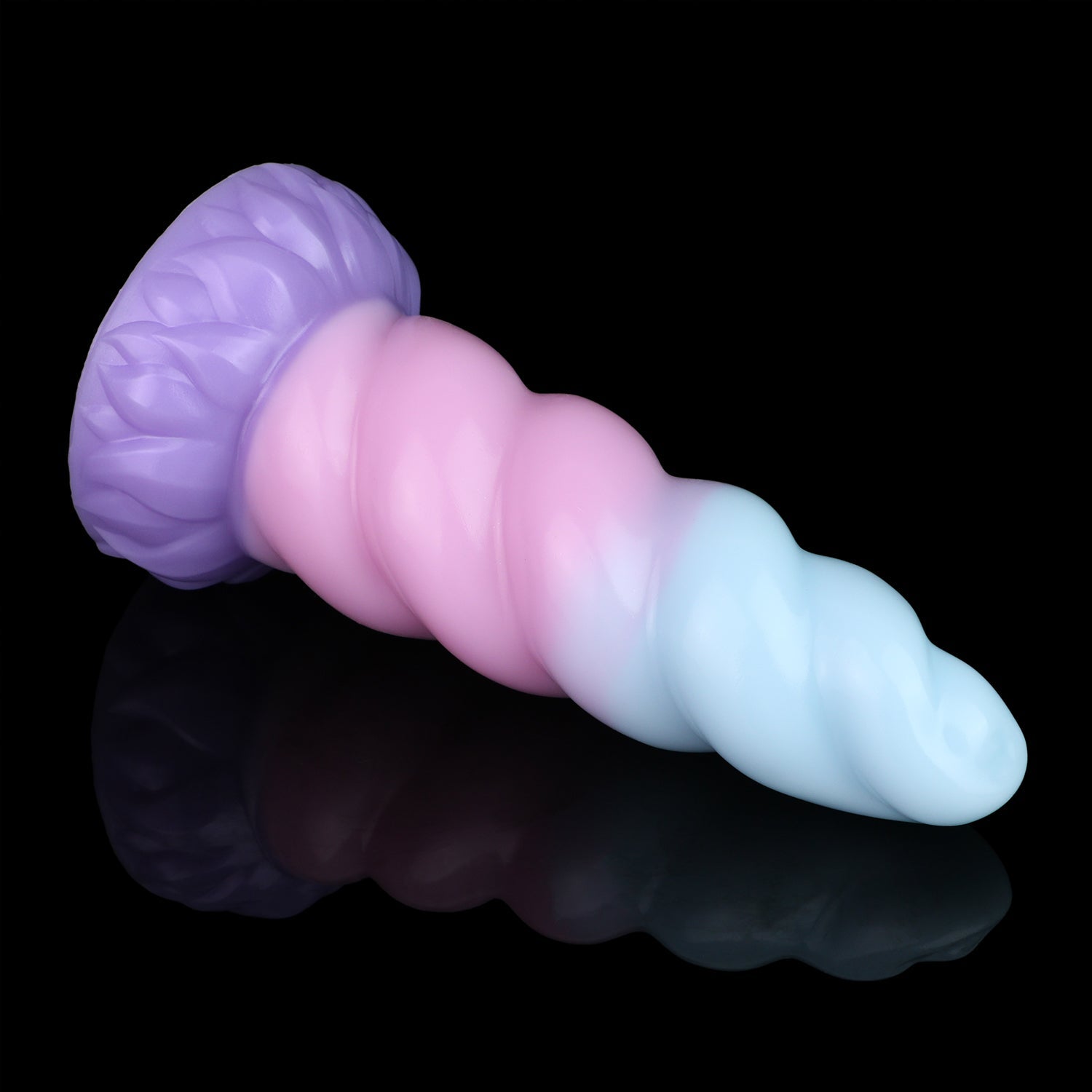 Alicorn the Unicorn dildo, Bubblegum colorway, front angle view