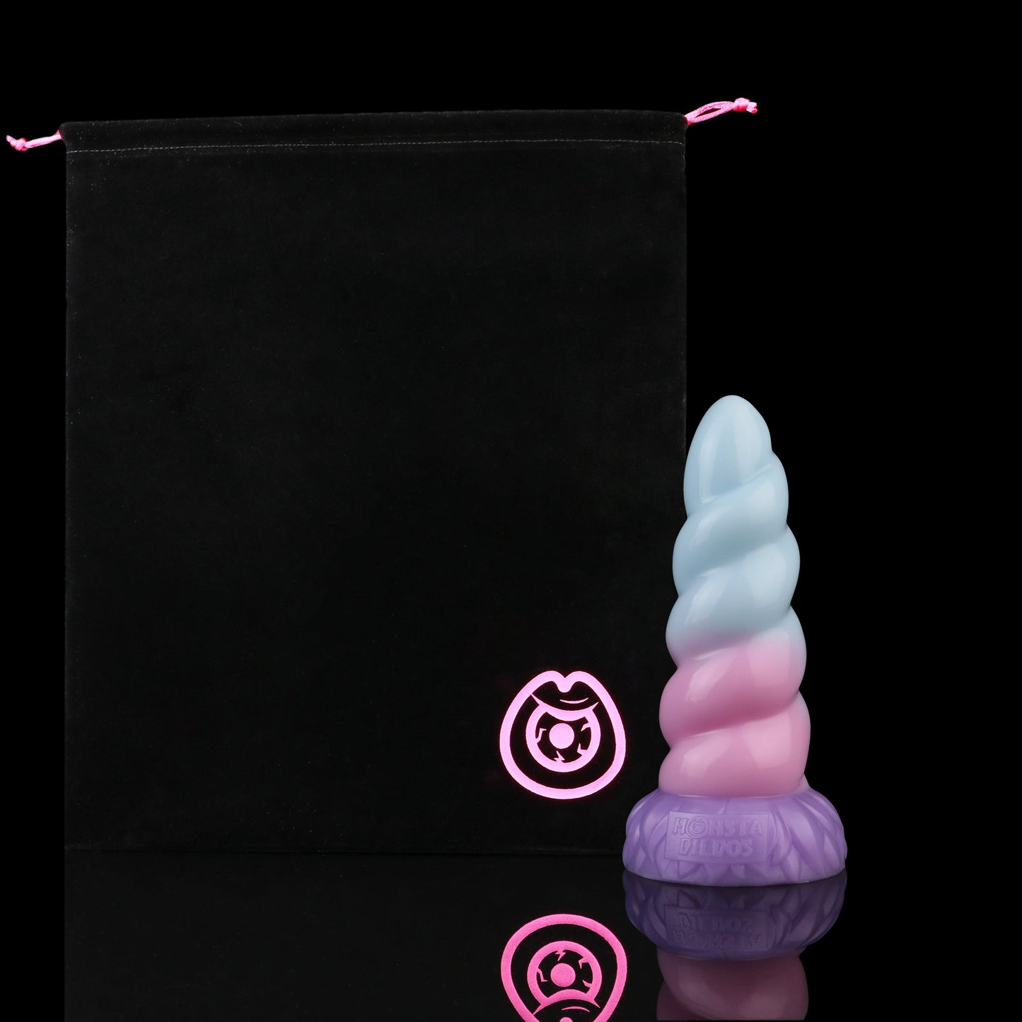 Alicorn the Unicorn dildo, Bubblegum colorway, with premium storage pouch