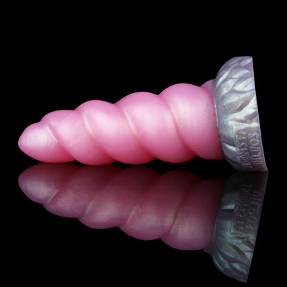 Alicorn the Unicorn dildo, Lick colorway, rear base angle with reflection