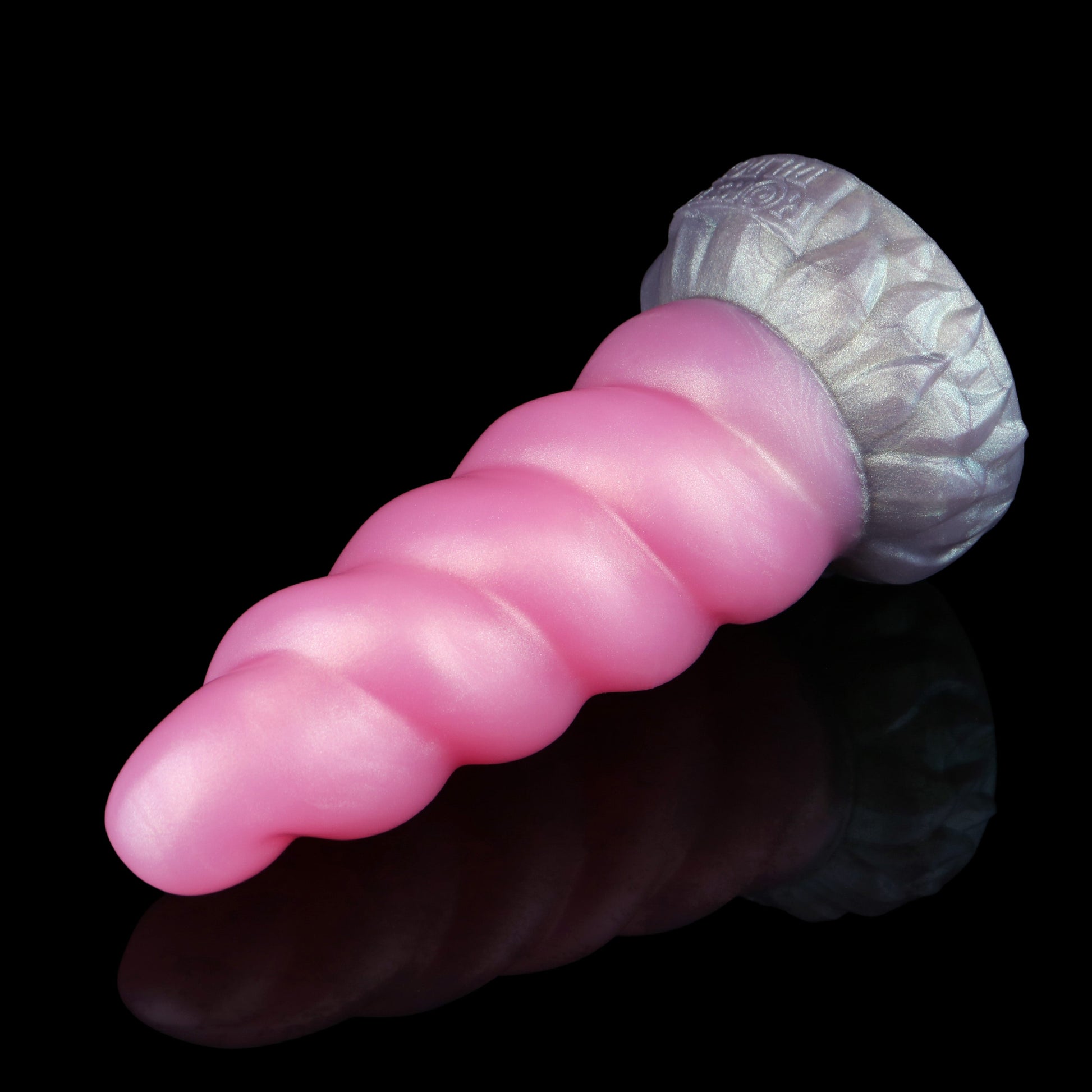 Alicorn the Unicorn dildo, Lick colorway, side angle with reflection