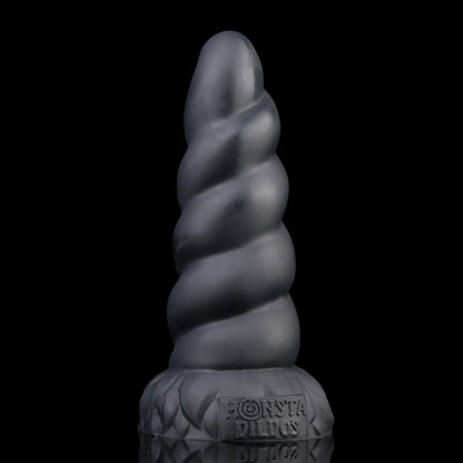 Alicorn the Unicorn dildo, Shadow colorway, base and suction cup detail