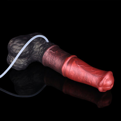Aster the Swifthoof dildo, Dusk colorway, rear base angle with reflection
