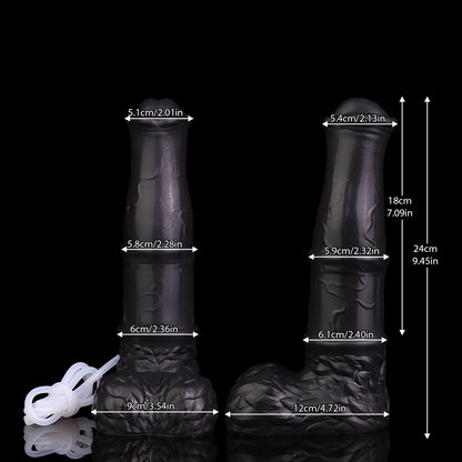 Aster the Swifthoof dildo, Shadow colorway, size and dimension chart