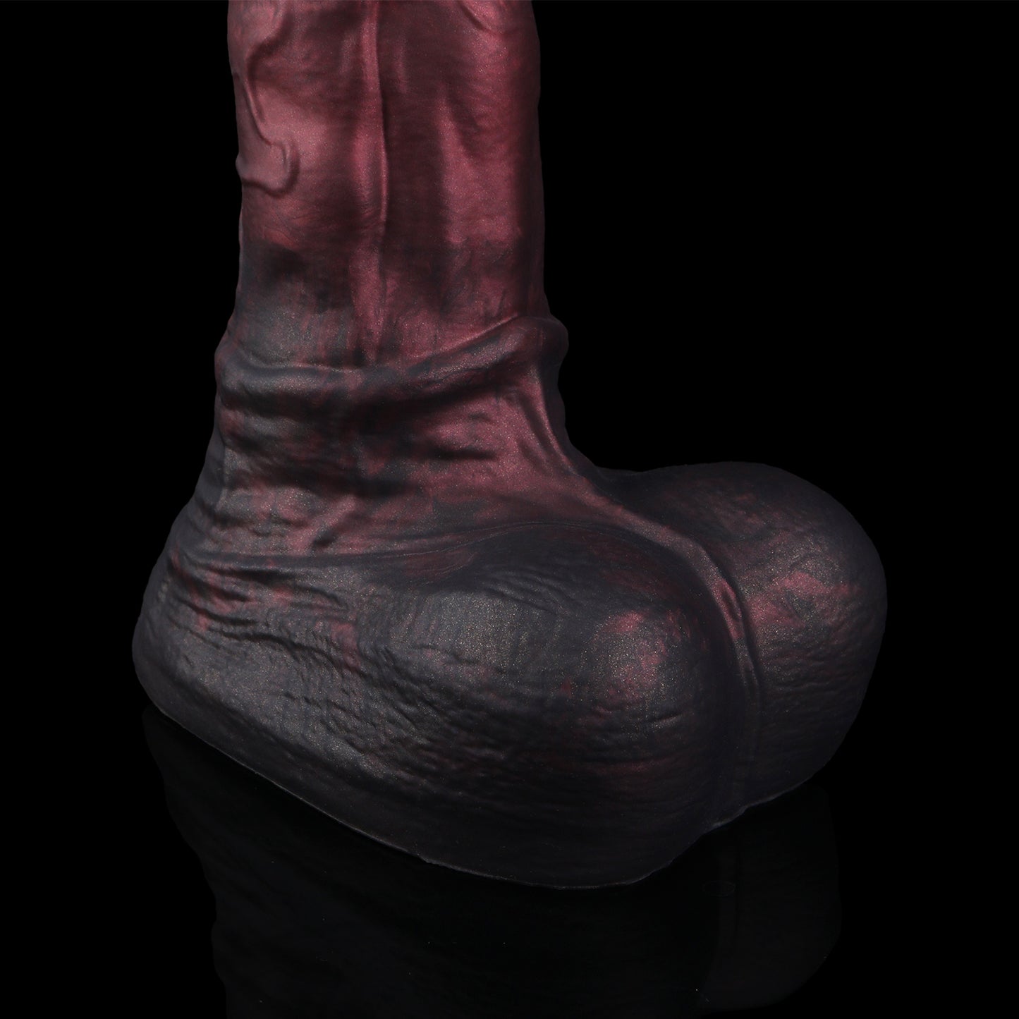 Atlas the Celestial Stallion dildo, Dusk colorway, close-up weighted base detail