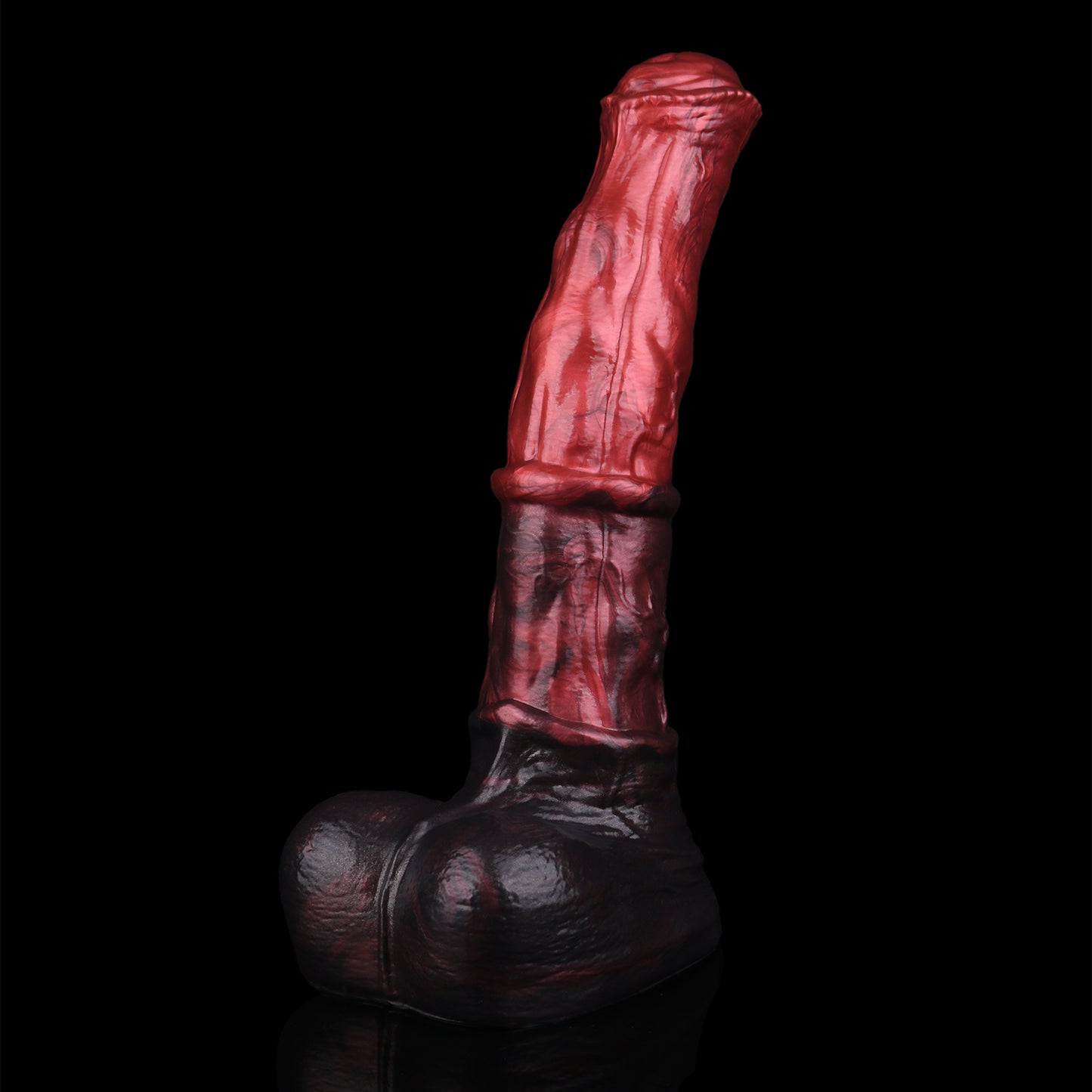 Atlas the Celestial Stallion dildo, Lava colorway, front standing view