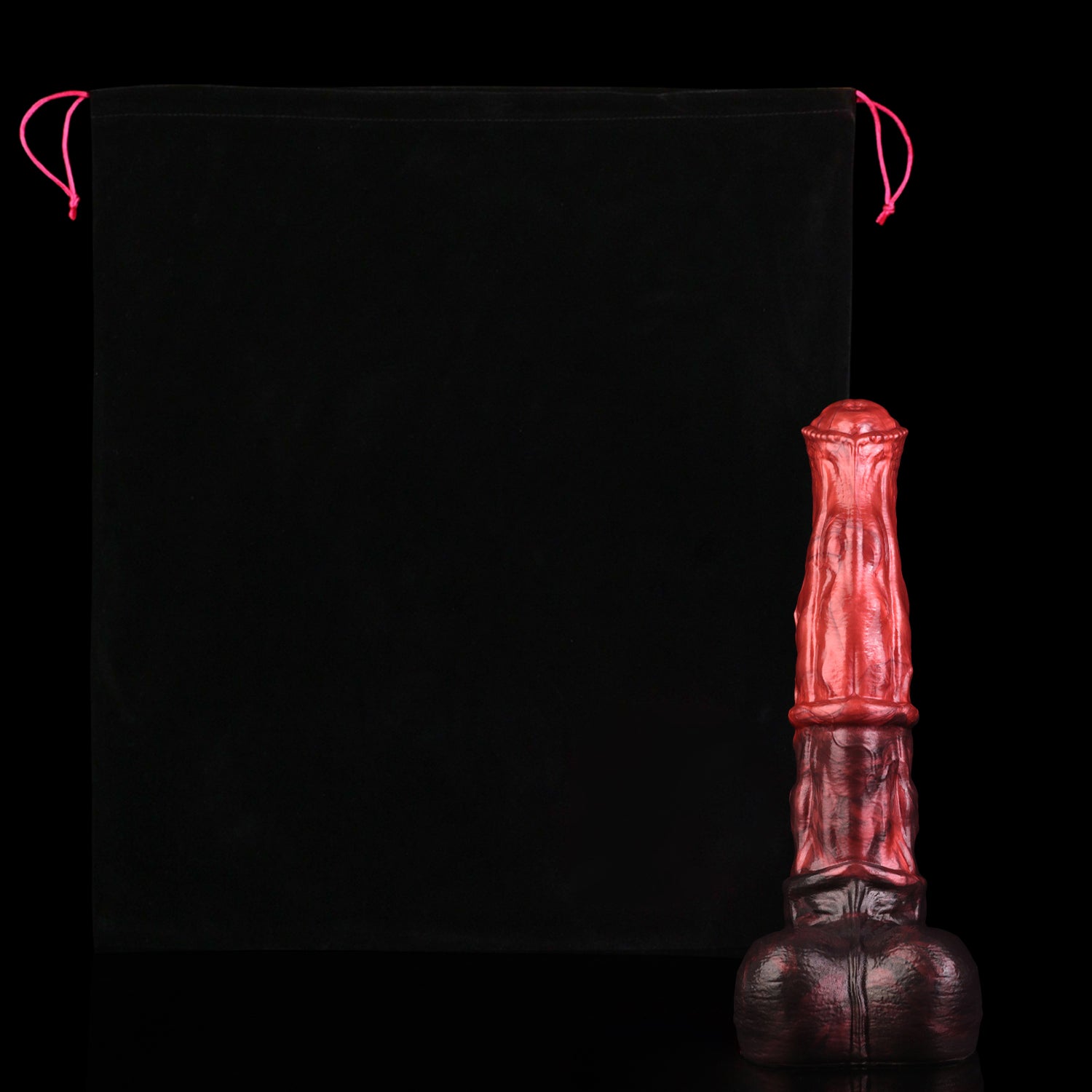 Atlas the Celestial Stallion dildo, Lava colorway, with premium storage pouch
