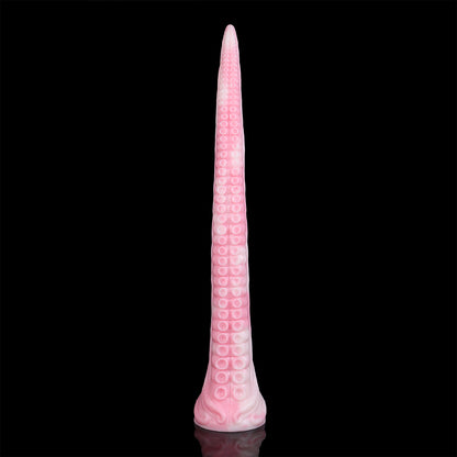 Coilor the Abyssal dildo, Fairy Floss colorway, full length view
