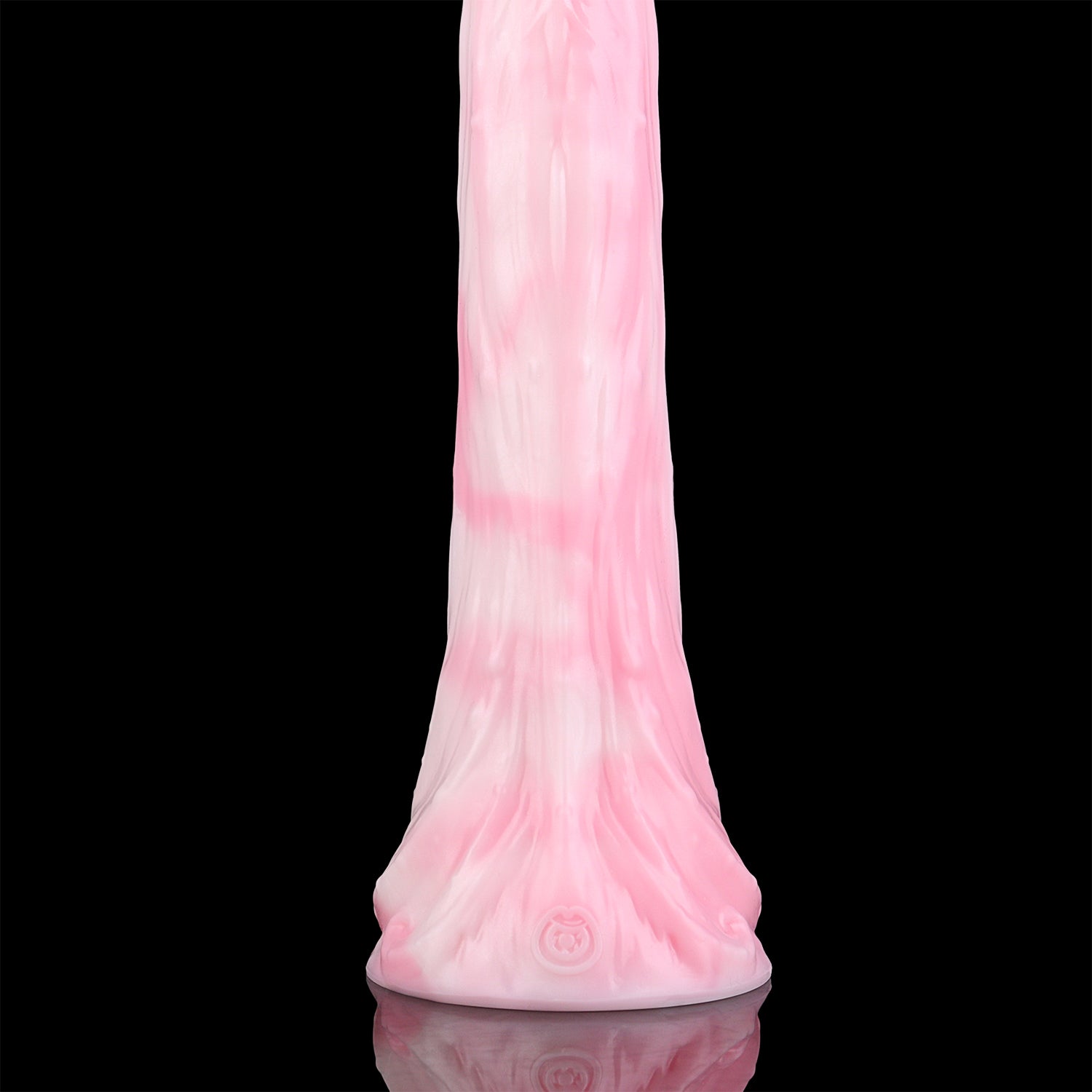 Coilor the Abyssal dildo, Fairy Floss colorway, close-up marbled shaft detail