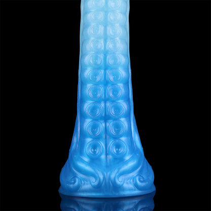 Coilor the Abyssal dildo, Mist colorway, close-up sucker texture detail