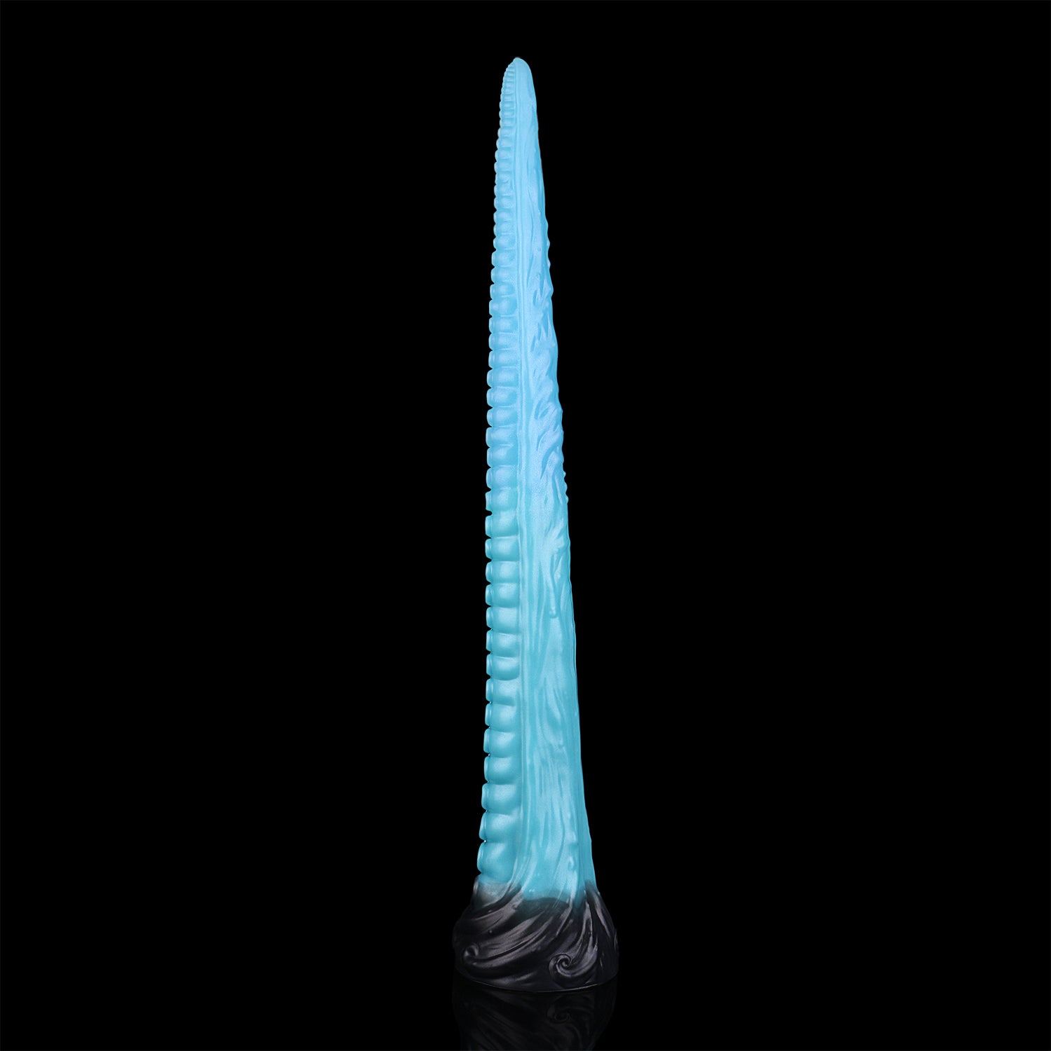 Coilor the Abyssal dildo, Pulse colorway, ribbed texture upright view