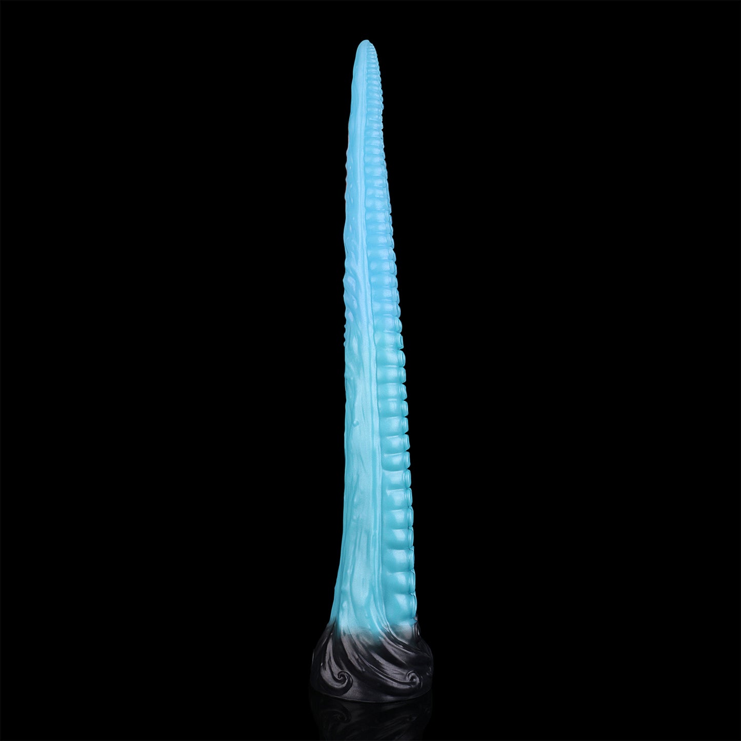 Coilor the Abyssal dildo, Pulse colorway, close-up marbled base detail