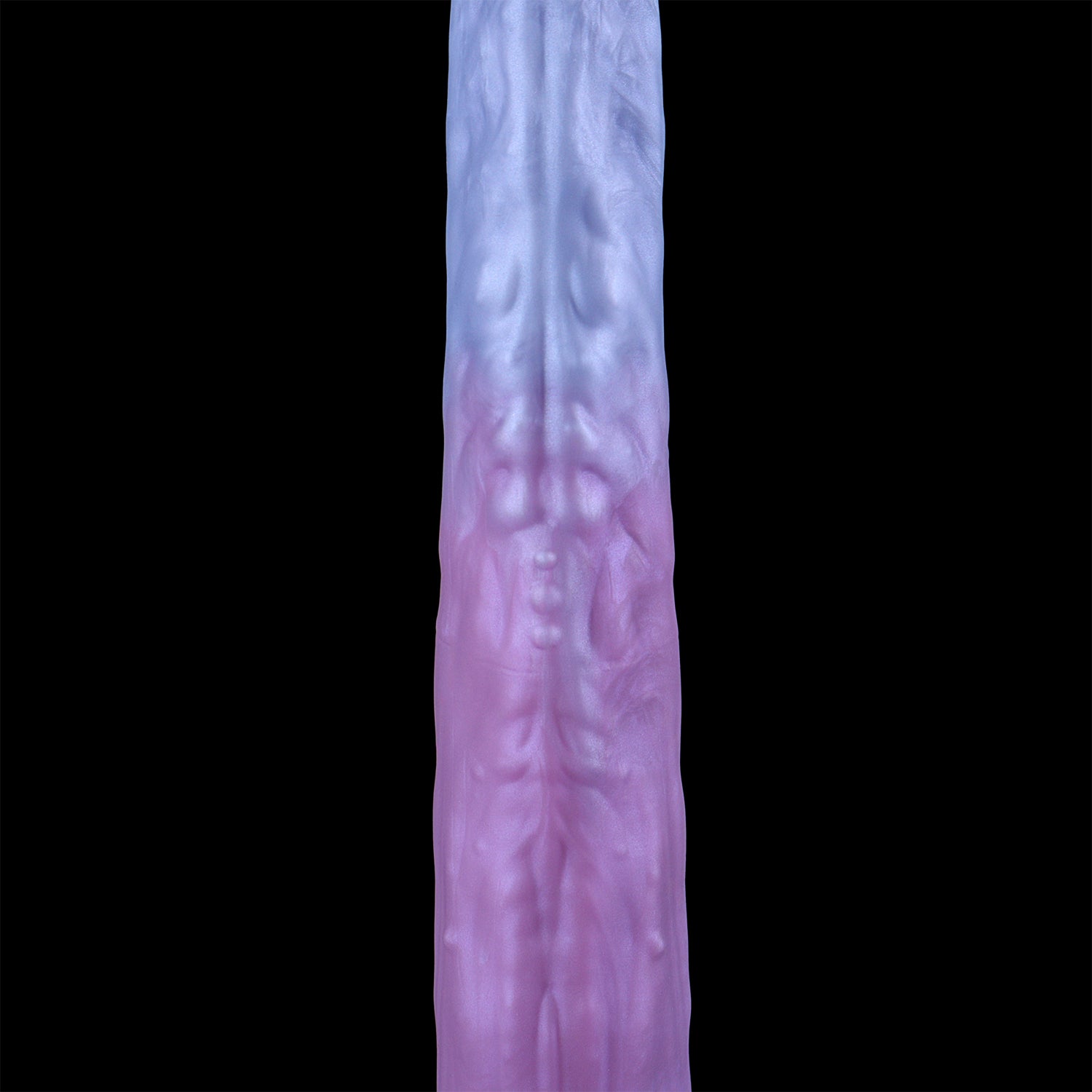 Coilor the Abyssal dildo, Spectre colorway, close-up ribbed texture detail