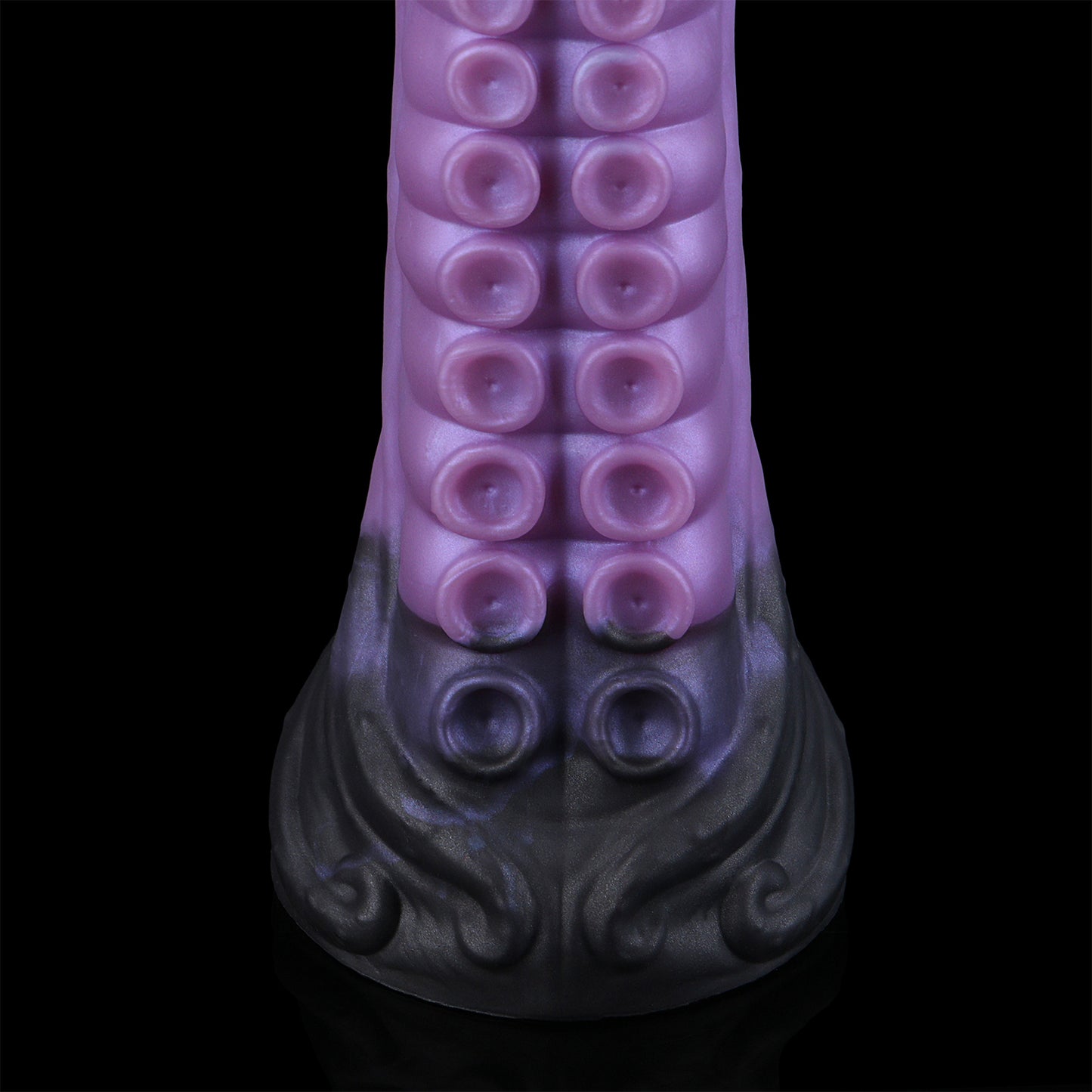 Coilor the Abyssal dildo, Spectre colorway, close-up sucker texture detail