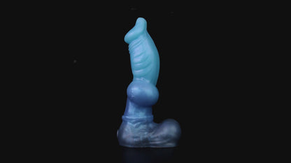 Vulpes the Nightfox dildo, Arctic colorway, product video showing the piece standing upright on its rounded base