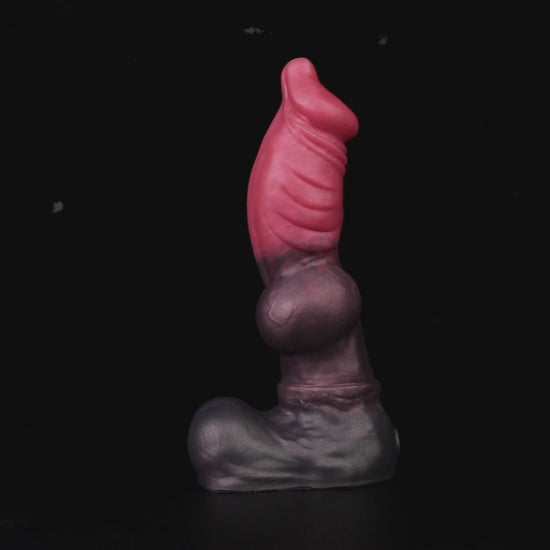 Vulpes the Nightfox dildo, Dusk colorway, product video showing the piece standing upright on its rounded base