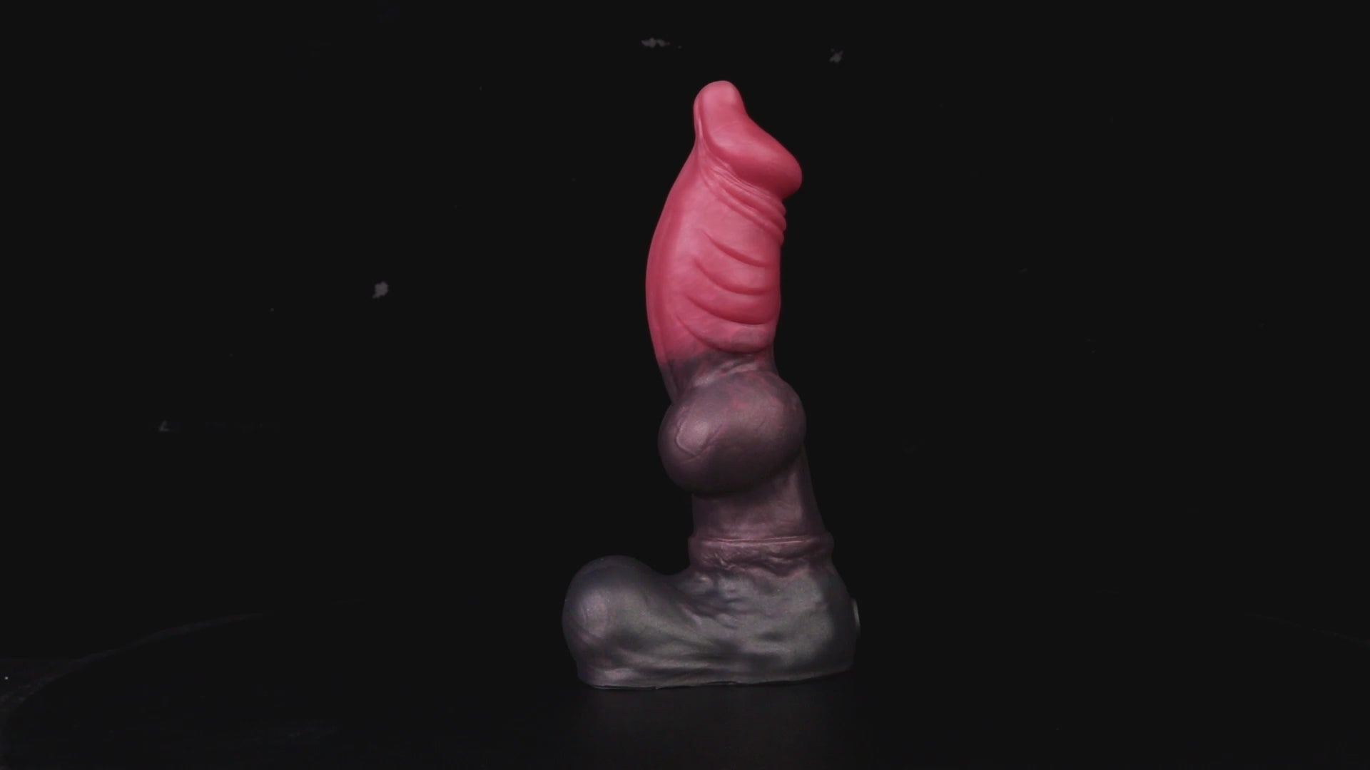 Vulpes the Nightfox dildo, Dusk colorway, product video showing the piece standing upright on its rounded base