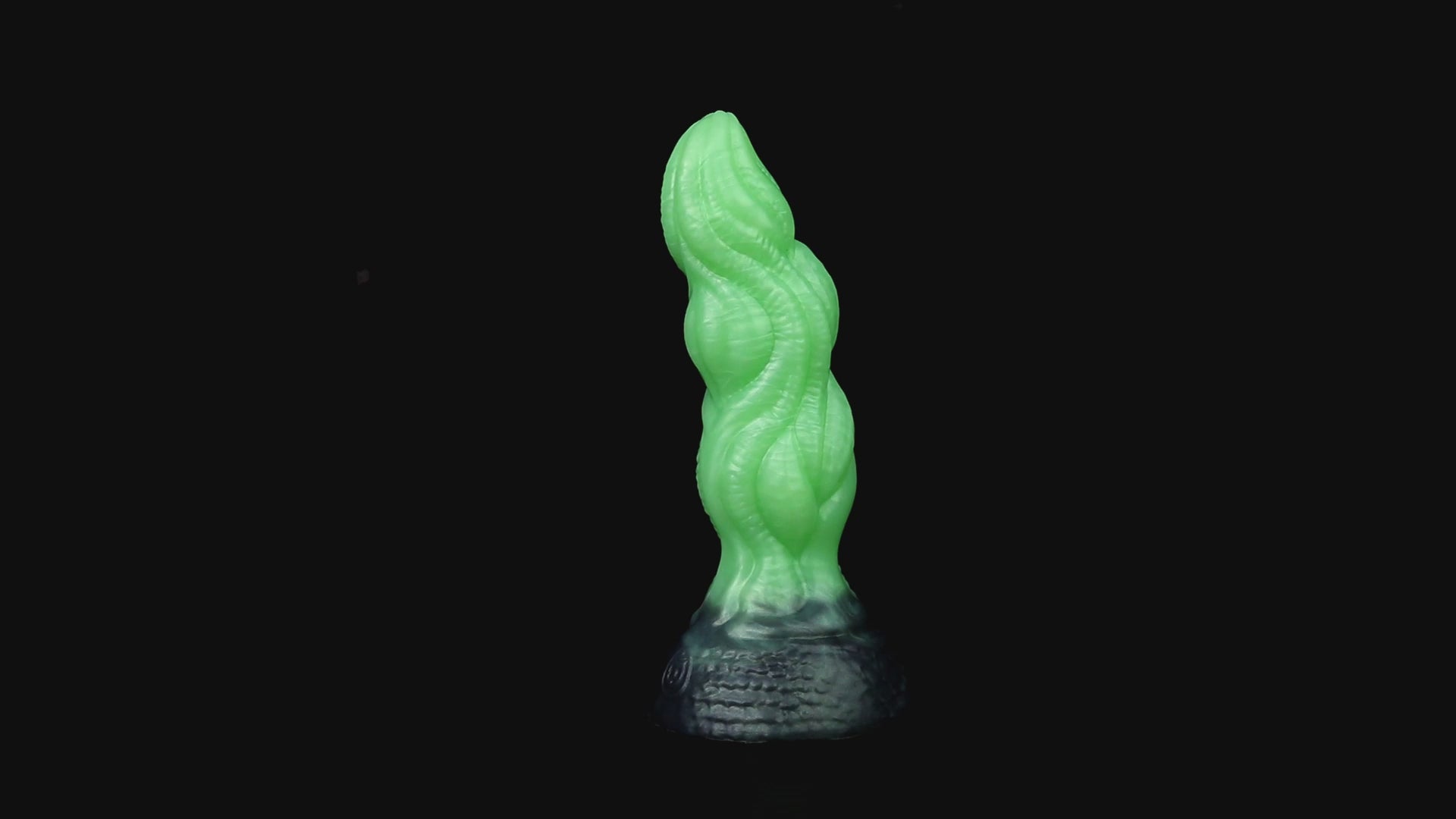 Lumen the Bloomborn dildo, Venom colorway, product video showing the piece standing upright on its base
