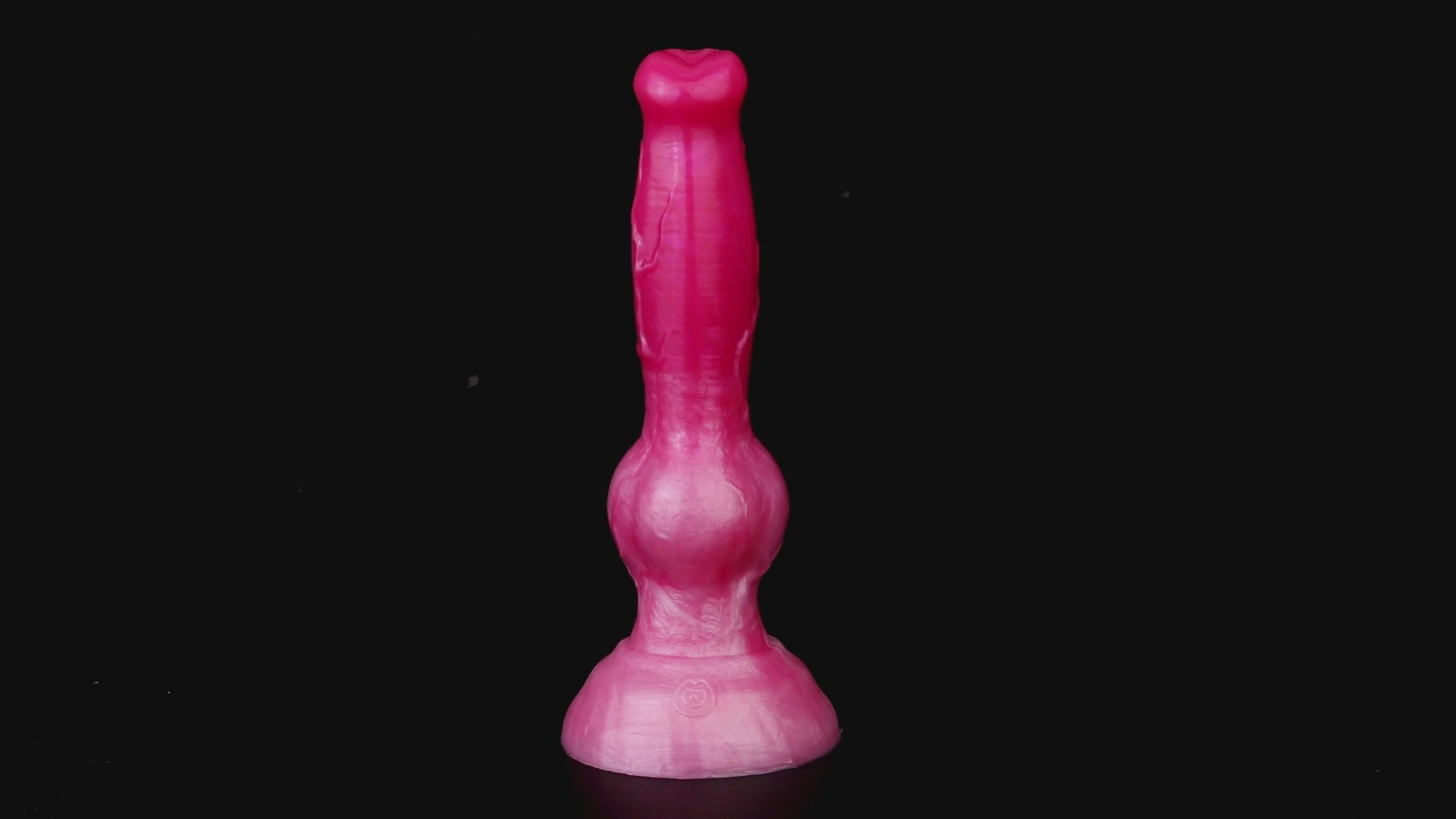 Koda the Guardian dildo, Blush colorway, product video showing the piece standing upright on its rounded base